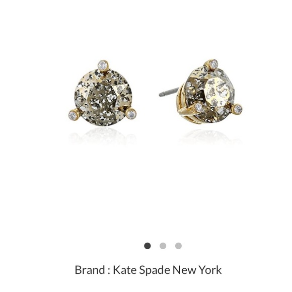kate spade Jewelry - Kate spade ♠️ like new stunning earrings,one big look like diamond 💎and 3 small